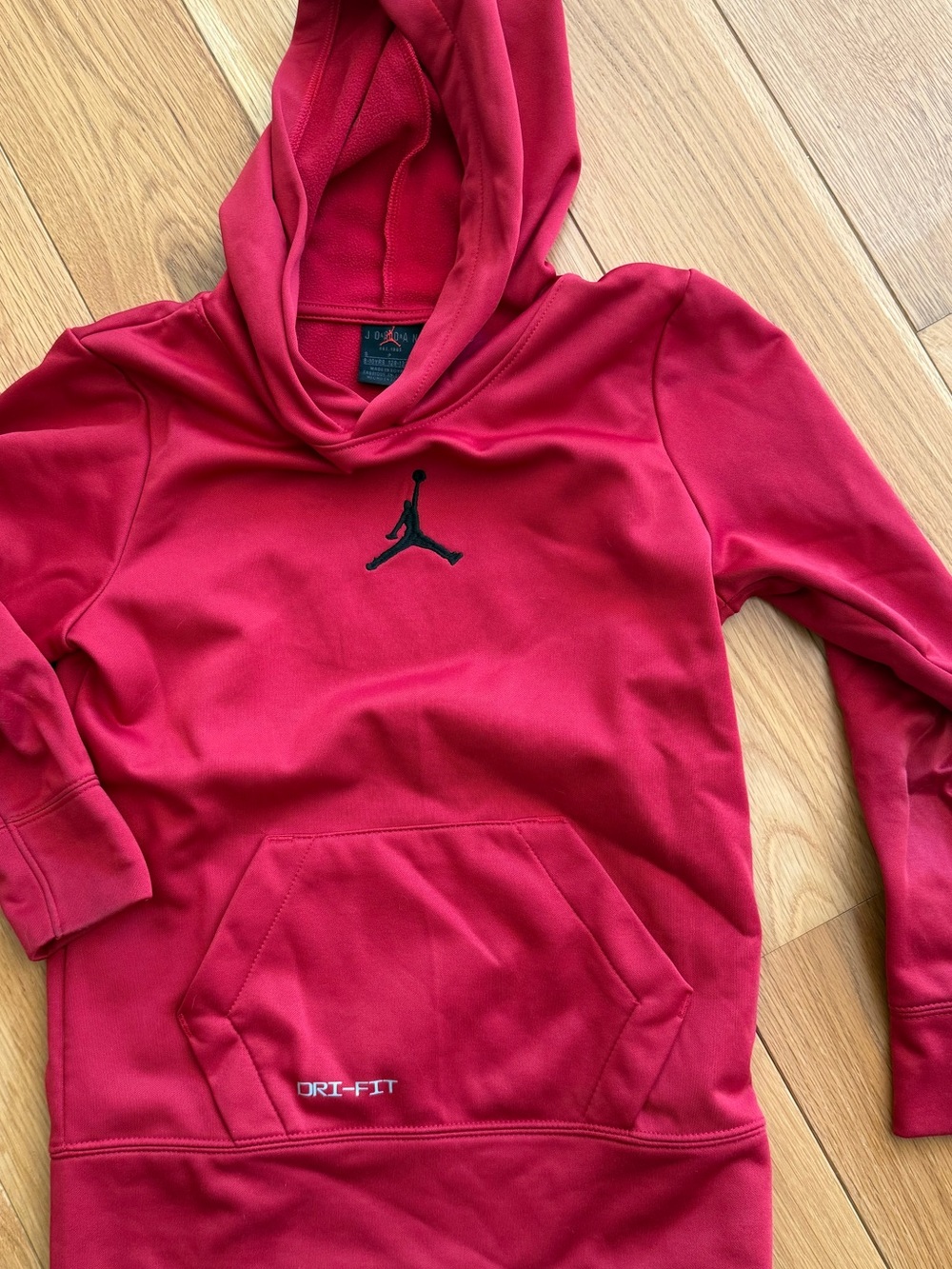 Nike Jordan Kids' Red Dri-FIT Pullover Hoodie Small 8-10 - sweatshirt only